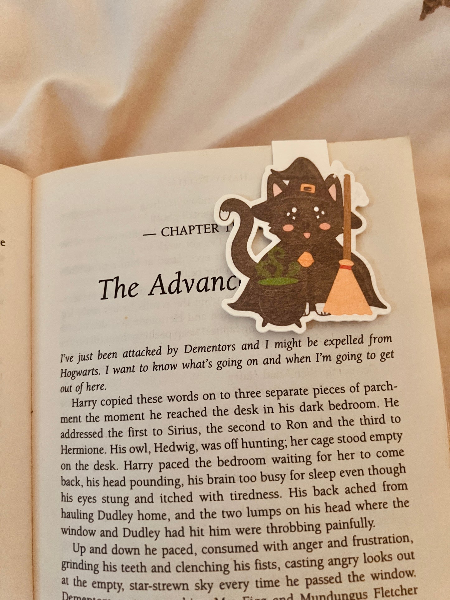 Callie Cat Witch Magnetic Bookmark - Cute Halloween Black Cat Bookmark