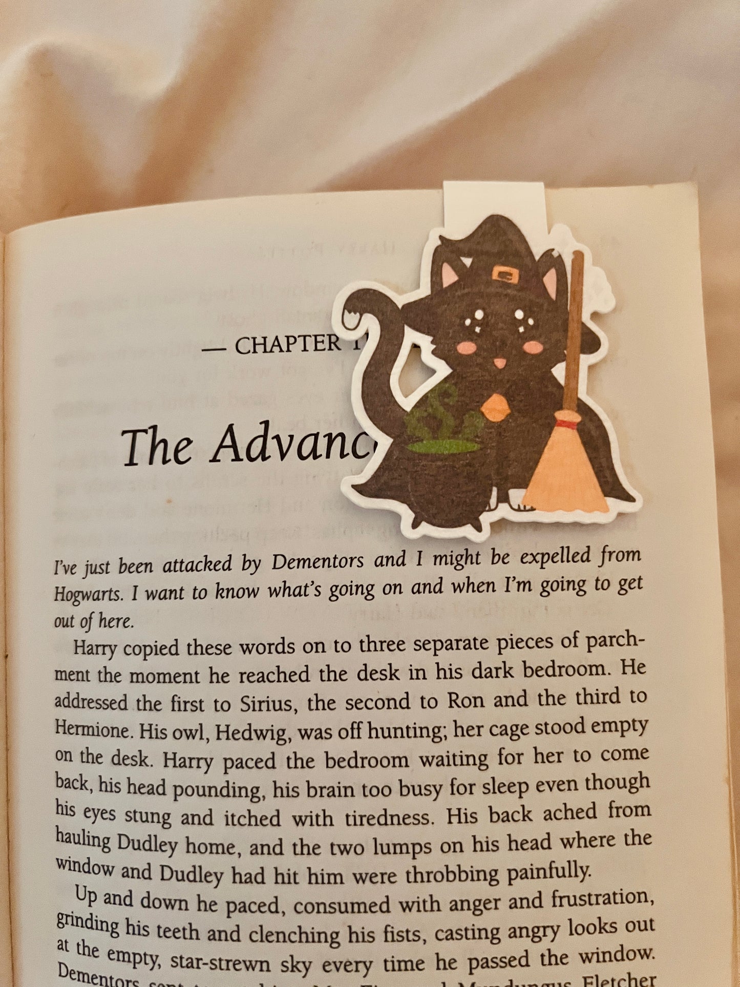 Callie Cat Witch Magnetic Bookmark - Cute Halloween Black Cat Bookmark