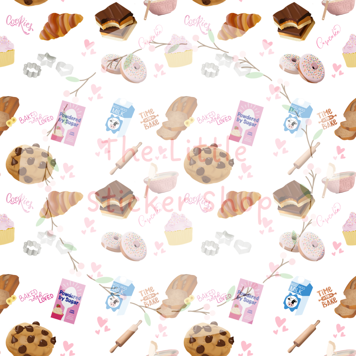 Baking Collection Digital Download – Seamless Baking Patterns (3 Designs)