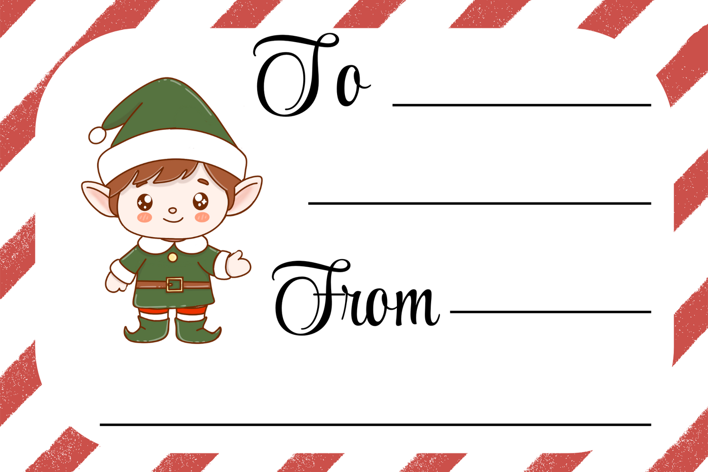 Cute Christmas Gift Tags – Printable To/From Tags Featuring Santa, Elves, Reindeer & Snowman