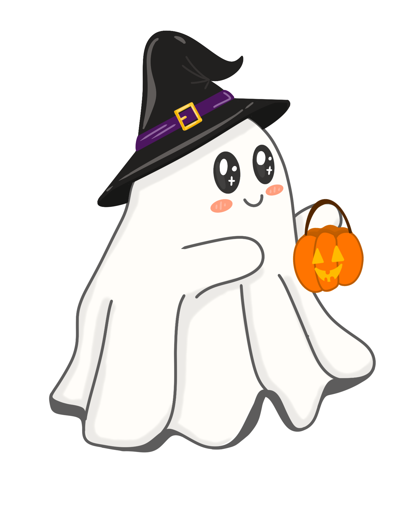 Spooky Cute Halloween Sticker Pack - Set of 4 Die-cut Stickers with Baz the Bat, Spooky the Ghost, Bonnie Bear and a Pumpkin
