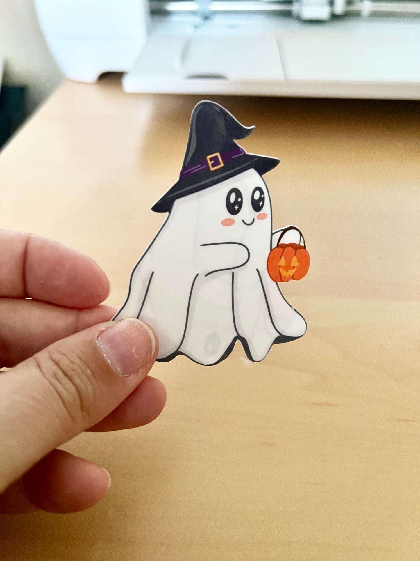 Spooky Cute Halloween Sticker Pack - Set of 4 Die-cut Stickers with Baz the Bat, Spooky the Ghost, Bonnie Bear and a Pumpkin