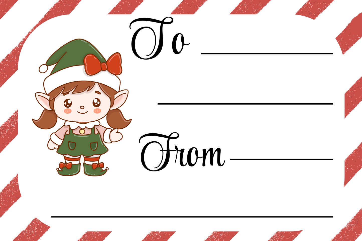 Cute Christmas Gift Tags – Printable To/From Tags Featuring Santa, Elves, Reindeer & Snowman