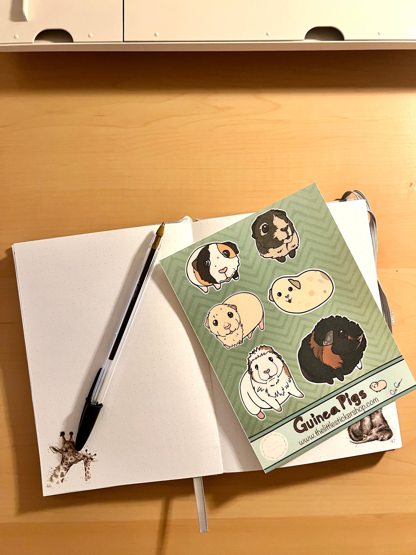 Cute Guinea Pig Sticker Sheet | Adorable Guinea Pig Stickers for Journals, Laptops & Crafts