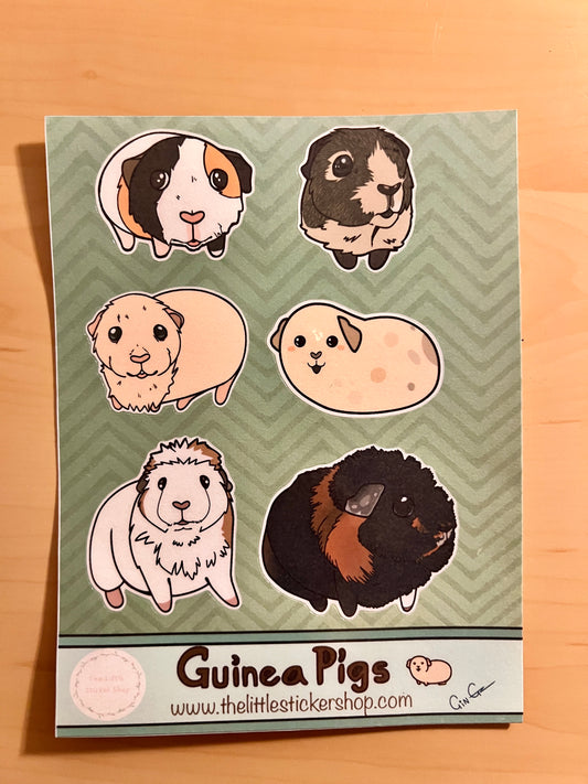 Cute Guinea Pig Sticker Sheet | Adorable Guinea Pig Stickers for Journals, Laptops & Crafts