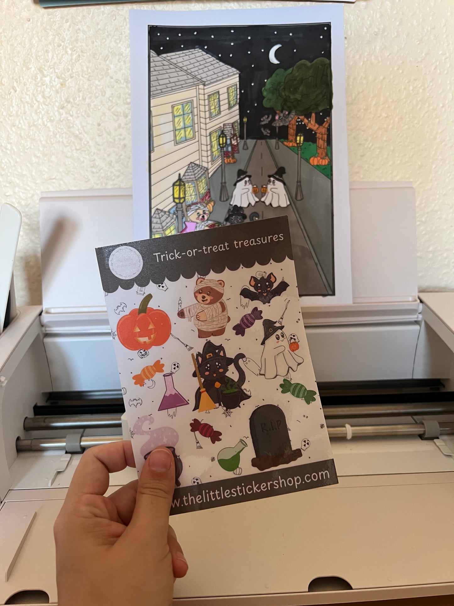 Trick-or-Treat Treasures Sticker Sheet - Cute Halloween Stickers for Journals, Crafts and Planners