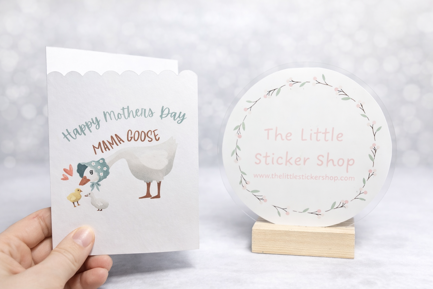Mama Goose Mother’s Day Card – Cute Goose & Goslings Illustration