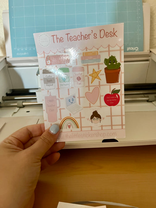 Teachers Desk Sticker Sheet - Cute Classroom, Planner & Back to School Stickers