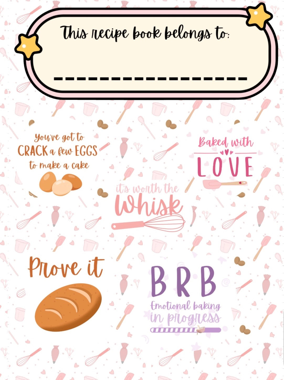 The Baking Collection Sticker Sheet (2-Page set)