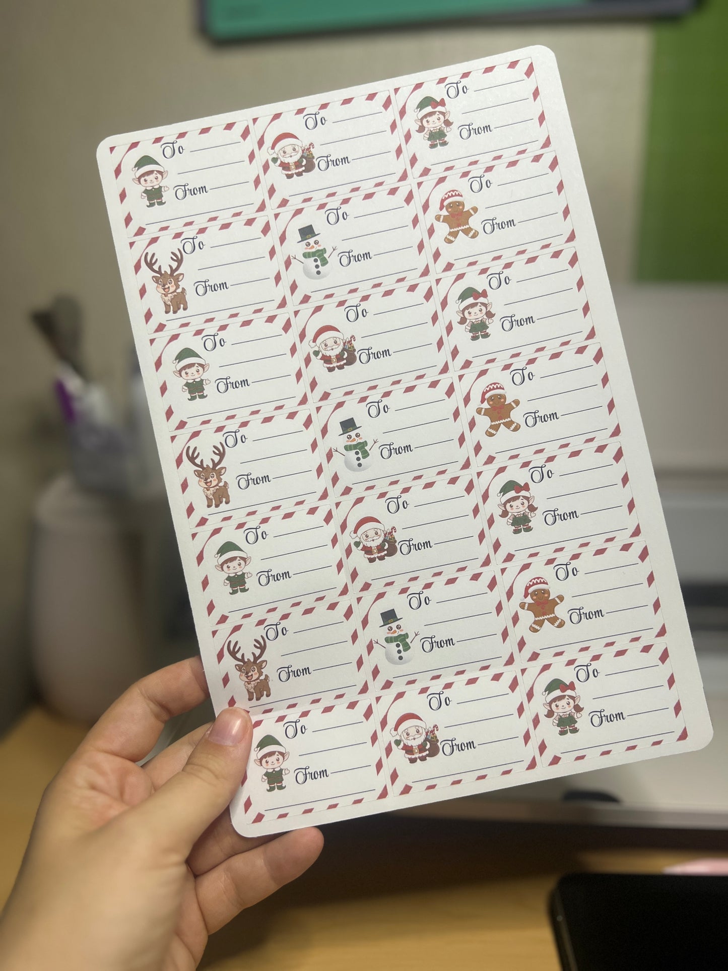 Cute Christmas Gift Tags – Printable To/From Tags Featuring Santa, Elves, Reindeer & Snowman